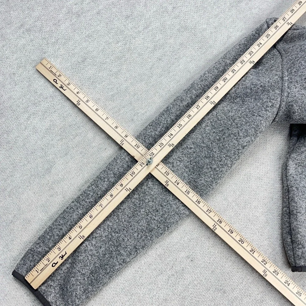 LL‎ Bean Sweater Men Large Gray Pullover Snap T Fleece Slightly Fitted Heather